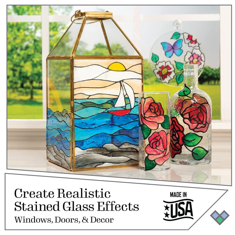 Gallery Glass Window Acrylic Craft Paint Set Formulated to be Non-Toxic, Perfect for Beginners and Artists, Eighteen Bottles, 2 Ounce, Assorted Colors 2, 2 Fl Oz (Pack of 18) - Image 3