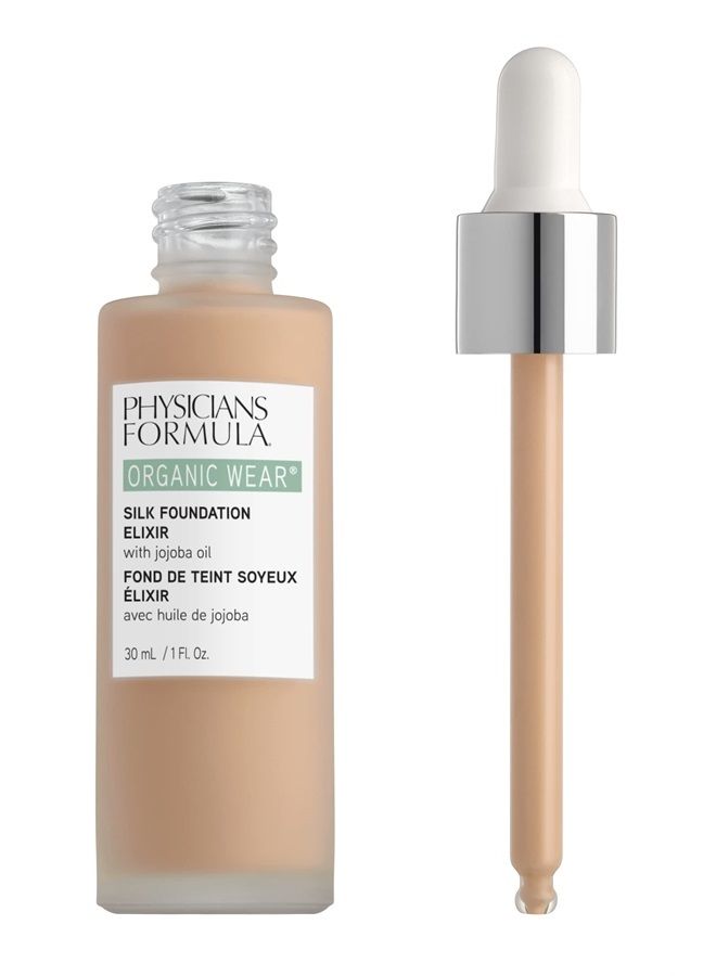 Physicians Formula Organic Wear All Natural Liquid Foundation Elixir Fair-to-Light, Full Coverage | Dermatologist Tested, Clinicially Tested - Image 1