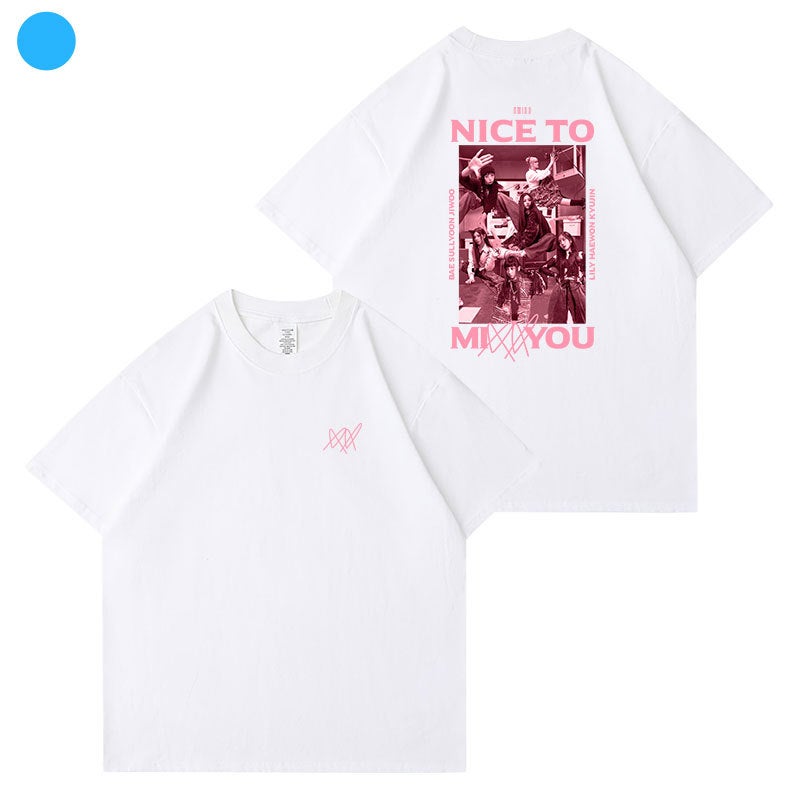 NMIXX Concert 2023NiceToMixxYou Around Wu Hai Yuan Xue Yun Same Short-sleeved T-shirt Clothes - Image 1
