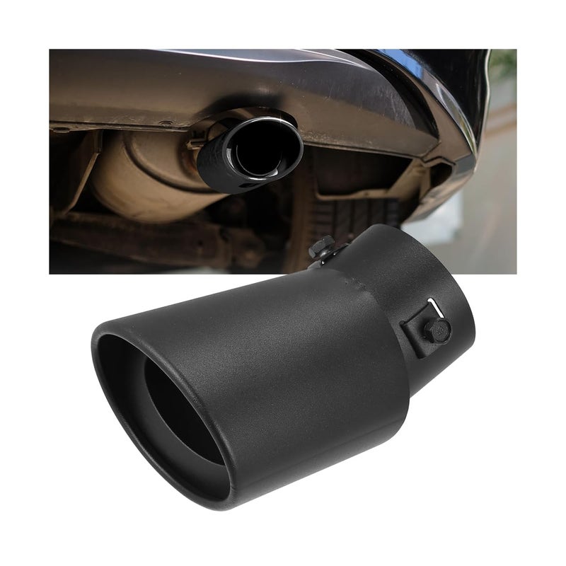 Ywdiml Stainless Steel Car Exhaust Tip 25 Inlet 3 Adjustable ChromePlated Straight Vehicle Muffler Finish Exhaust Tailpipe Automotive Tail Throat Tail Pipe Universal Fit Black - Image 3