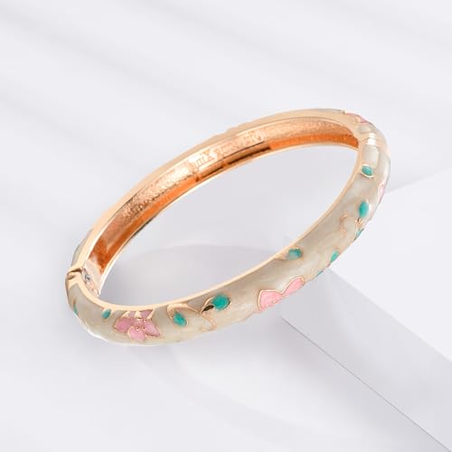 wynameleri Lastest Enamel White Bangle Bracelet for Women in Gift Box - Image 4