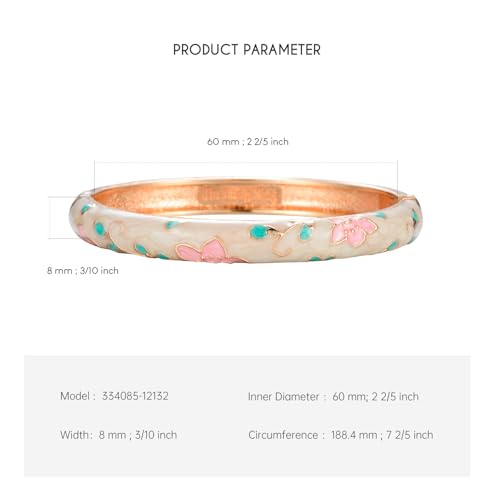 wynameleri Lastest Enamel White Bangle Bracelet for Women in Gift Box - Image 2