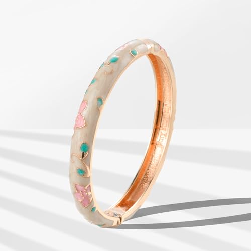 wynameleri Lastest Enamel White Bangle Bracelet for Women in Gift Box - Image 3