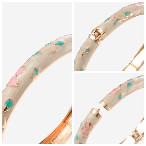 wynameleri Lastest Enamel White Bangle Bracelet for Women in Gift Box - Image 5