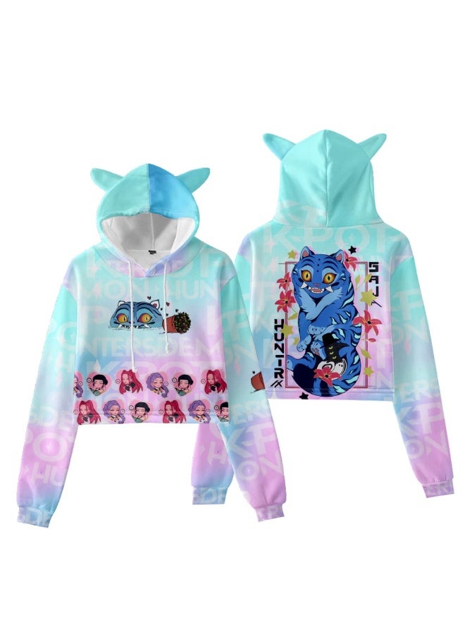 general K-POP: Demon Hunting Girl Group Printed Hoodie suitable for daily outings or styling making fans unable to put it down - Image 1