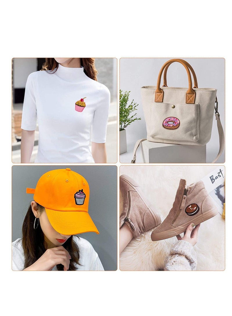 Zikra Embroidered Patches 13 Pcs Cupcake Shape Patches Colourful Iron on Patches for Clothing Jackets Bags DIY Sweet Embroidery Patches Cute Sewing Craft Decoration for Jackets Hats Backpacks Jeans - Image 2