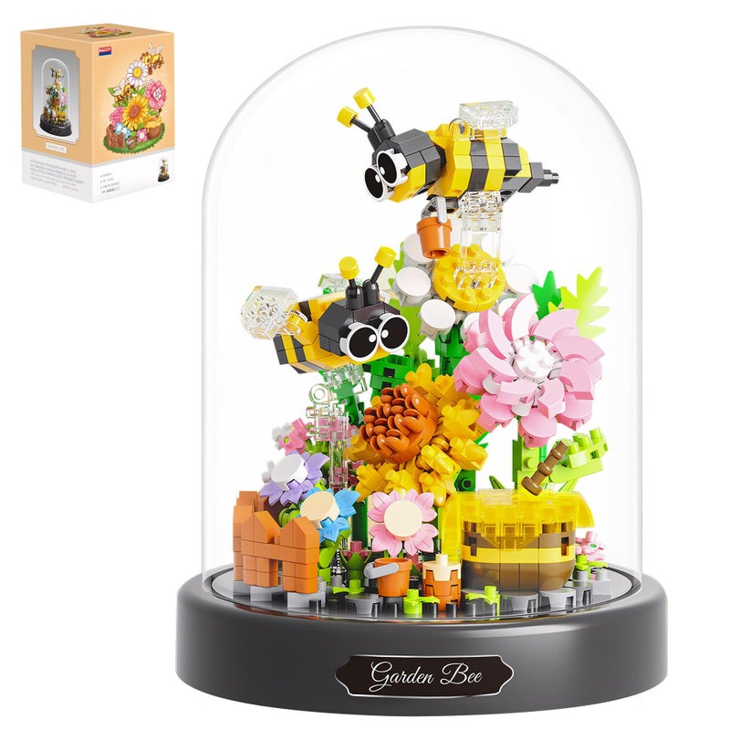 apcute 588 PCS Micro Brick Flower Bee Building Sets Mini Blocks Animals Botanical Collection Blocks Model for Adult Toys Home Decor and Office Art Creative Gift for Teens Ages 6 Kids - Image 3