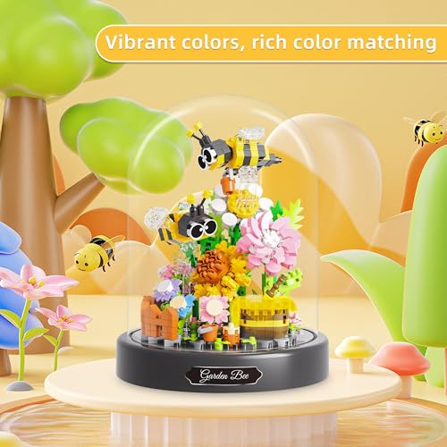 apcute 588 PCS Micro Brick Flower Bee Building Sets Mini Blocks Animals Botanical Collection Blocks Model for Adult Toys Home Decor and Office Art Creative Gift for Teens Ages 6 Kids - Image 5