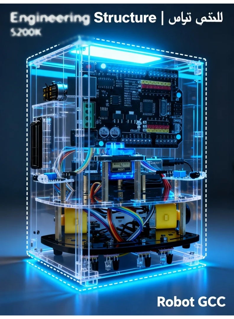 STEM Robotics & Maker Kit – AI Programmable Robot Car with Omnidirectional Mecanum Wheels, Ultrasonic Sensors & Infrared Line Tracking – Compatible with Arduino