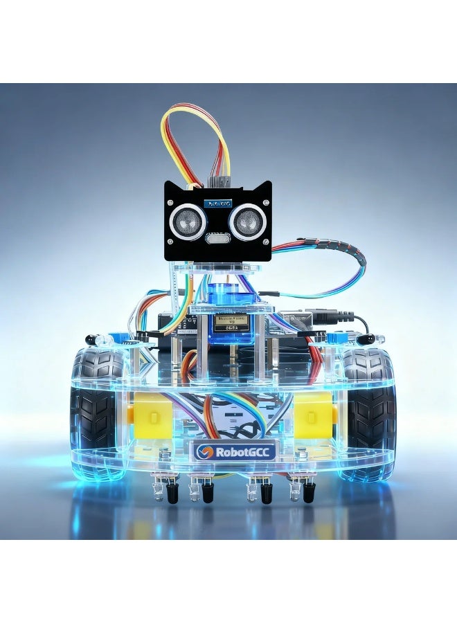 robotgcc STEM Robotics & Maker Kit – AI Programmable Robot Car with Omnidirectional Mecanum Wheels, Ultrasonic Sensors & Infrared Line Tracking – Compatible with Arduino - Image 2