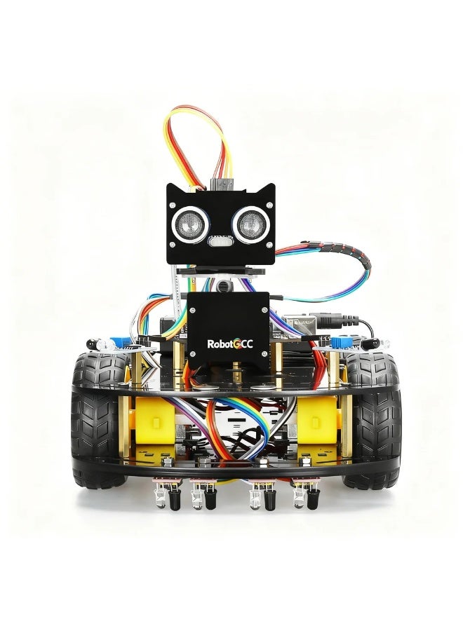 robotgcc STEM Robotics & Maker Kit – AI Programmable Robot Car with Omnidirectional Mecanum Wheels, Ultrasonic Sensors & Infrared Line Tracking – Compatible with Arduino - Image 5