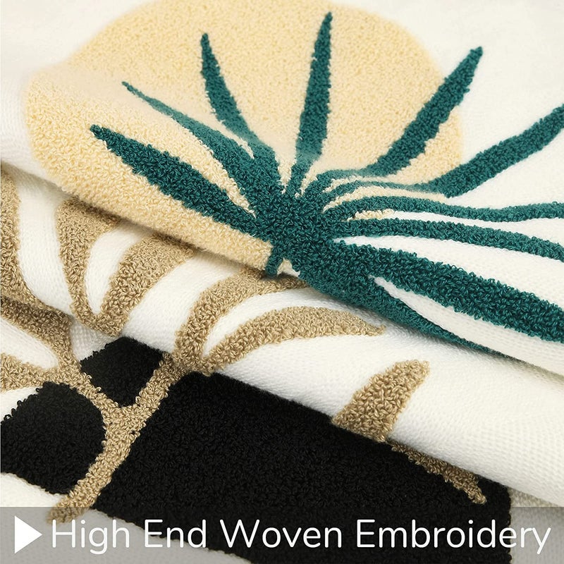 Merrycolor Boho Pillow Covers 20x20 Tufted Mid Century Modern Throw Pillow Covers Abstract Leaf Pillow Cover Aesthetic Boho Pillows Decorative Large Pillows for Couch Bed Sofa Living Room 1PC - Image 3