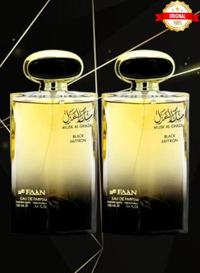 فاان 2 قطع عطر مسك الغزال بالزعفران الأسود 100 مل - Image 1