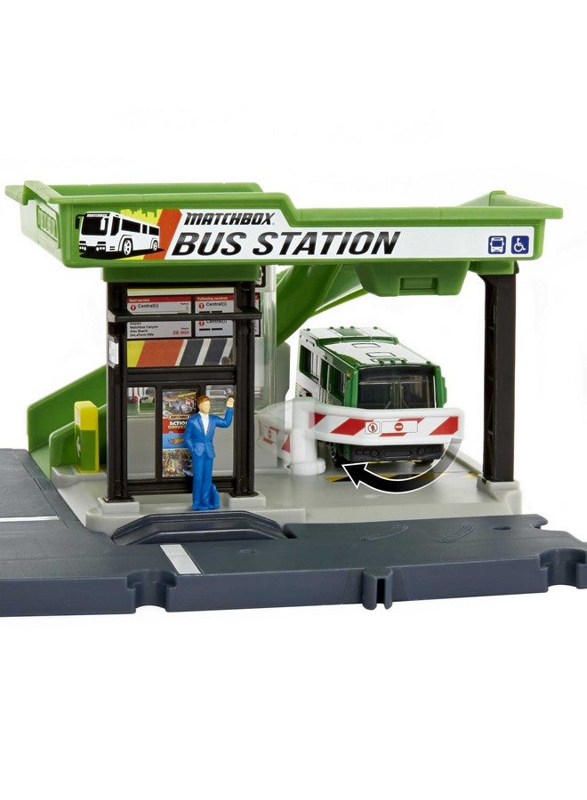 MATCHBOX Matchbox Bus Station Track for Toy Cars Includes 1 Vehicle, Gift for Kids +3 Years Old (Mattel HDL08)  - Image 4