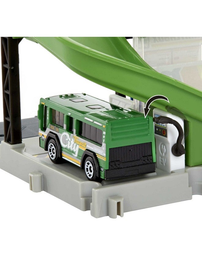 MATCHBOX Matchbox Bus Station Track for Toy Cars Includes 1 Vehicle, Gift for Kids +3 Years Old (Mattel HDL08)  - Image 5