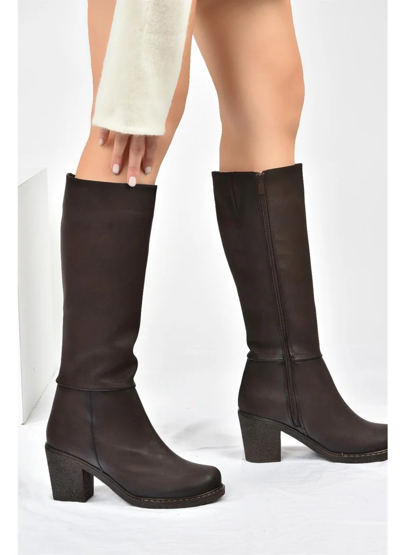 Fox Shoes Brown Thick Heeled Women's Boots C674250309