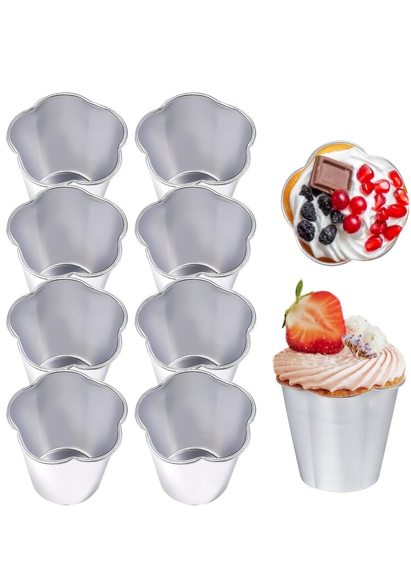 SYOSI 10 Pieces Popover Pans Nonstick Aluminium Pudding Cups Egg Tart Molds Para Flan molde Chocolate Molten Pans Raspberry Souffle Pot for Cupcake  Brownies  Souffle Pie Muffins - Image 1