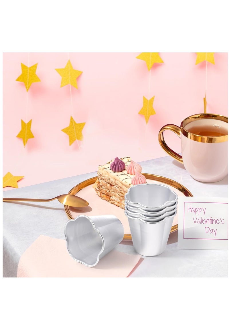 SYOSI 10 Pieces Popover Pans Nonstick Aluminium Pudding Cups Egg Tart Molds Para Flan molde Chocolate Molten Pans Raspberry Souffle Pot for Cupcake  Brownies  Souffle Pie Muffins - Image 2