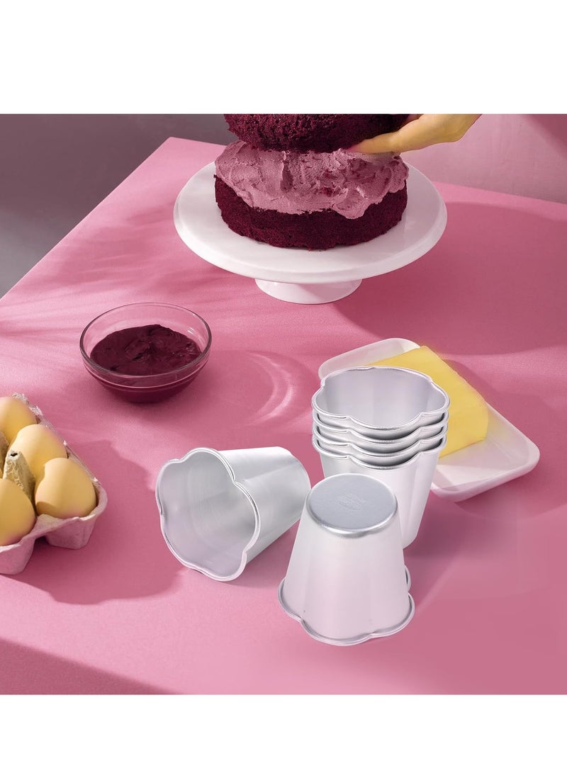 SYOSI 10 Pieces Popover Pans Nonstick Aluminium Pudding Cups Egg Tart Molds Para Flan molde Chocolate Molten Pans Raspberry Souffle Pot for Cupcake  Brownies  Souffle Pie Muffins - Image 4
