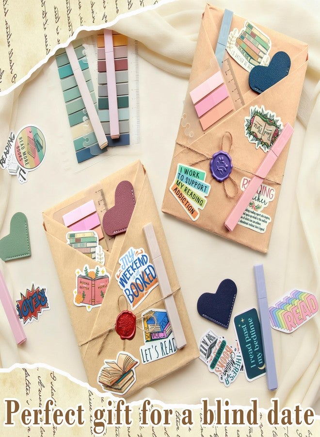 J6&H6 6 Set Blind Date with a Book Gift excluding Books,Gift Set Including Wax Seal Stickers, Index,Stickers,Kraft Paper Labels,Highlighters,Kraft Paper Perfect for Literary Gifts (Ordinary) - Image 3