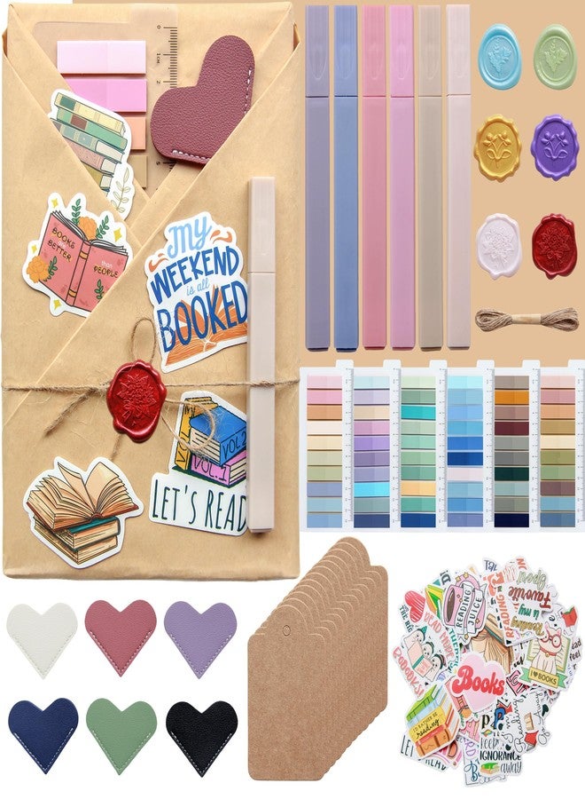 J6&H6 6 Set Blind Date with a Book Gift excluding Books,Gift Set Including Wax Seal Stickers, Index,Stickers,Kraft Paper Labels,Highlighters,Kraft Paper Perfect for Literary Gifts (Ordinary) - Image 1