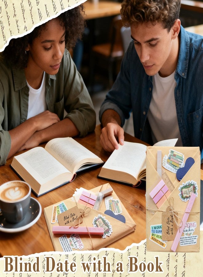 J6&H6 6 Set Blind Date with a Book Gift excluding Books,Gift Set Including Wax Seal Stickers, Index,Stickers,Kraft Paper Labels,Highlighters,Kraft Paper Perfect for Literary Gifts (Ordinary) - Image 5