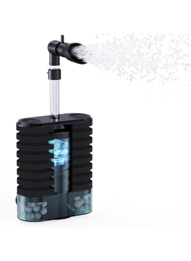 SYOSI Fluid Bed Filter for Fish Tanks, 3-in-1 Silent Biochemical Sponge Filter, Adjustable Water Outlet for 10 to 30 Gallon Aquariums, Multi-Function Submersible Filter for Efficient Water Circulation - Image 1