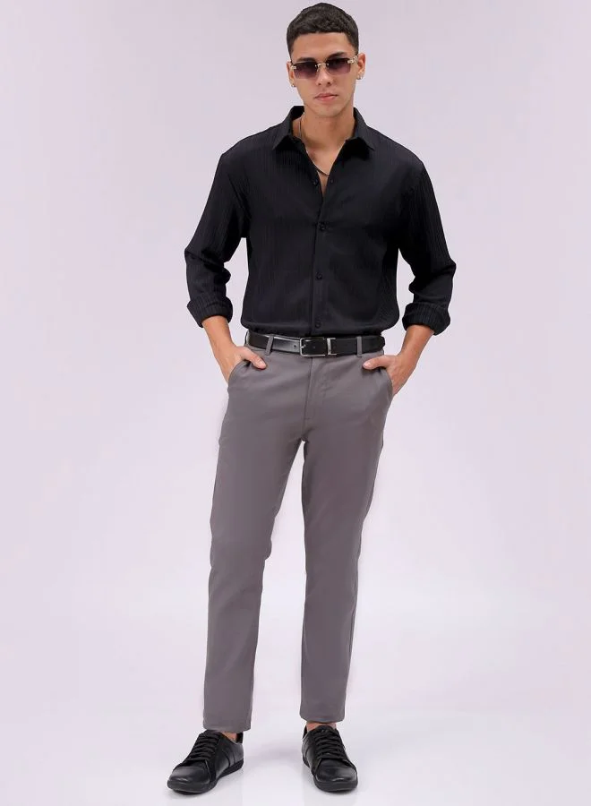 The Indian Garage Co Men Relaxed Fit Solid Full Sleeves Cutaway Collar Resort Wear Shirt