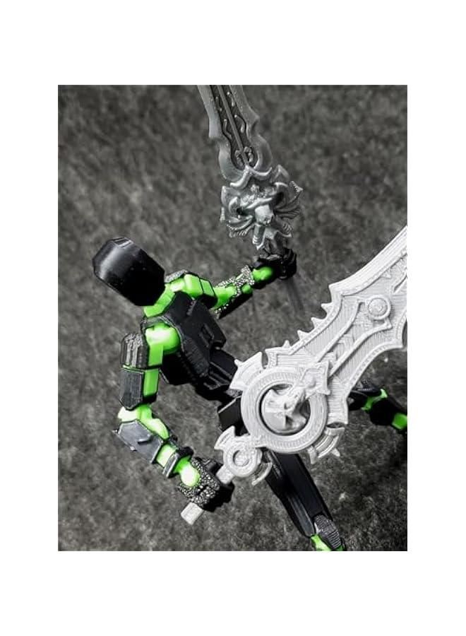 T13 (Assembly Completed) 3D Printed Action Figure,Dummy 13 Robot Action Figure, T13 Collectible Action Figure Articulated, for Collectors Desktop Decorations, muñeco de acción (Black Green) - Image 4