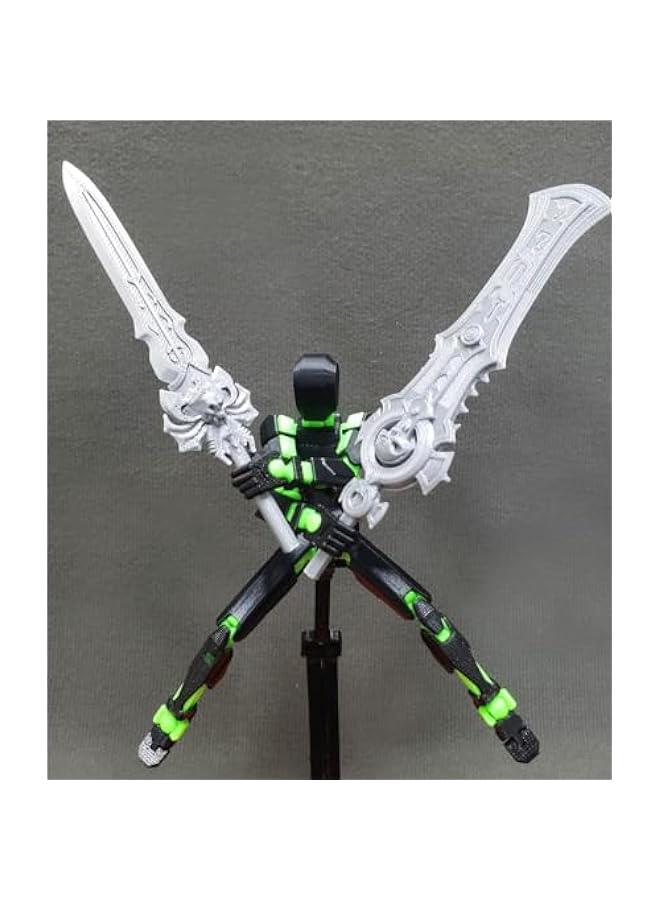 T13 (Assembly Completed) 3D Printed Action Figure,Dummy 13 Robot Action Figure, T13 Collectible Action Figure Articulated, for Collectors Desktop Decorations, muñeco de acción (Black Green) - Image 3