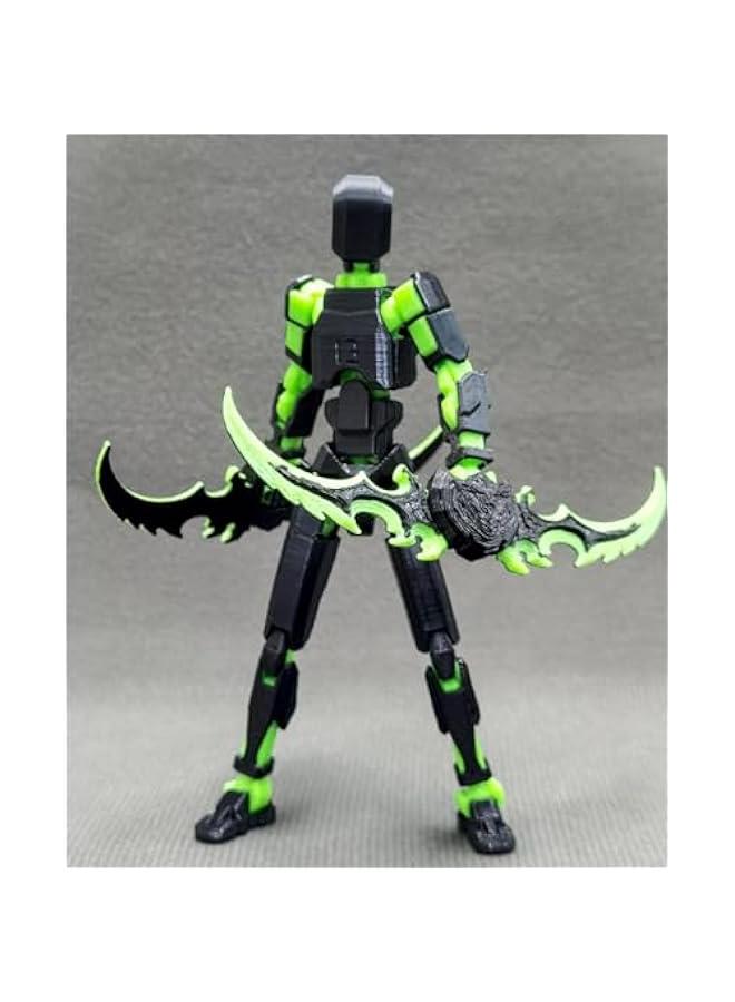 T13 (Assembly Completed) 3D Printed Action Figure,Dummy 13 Robot Action Figure, T13 Collectible Action Figure Articulated, for Collectors Desktop Decorations, muñeco de acción (Black Green) - Image 5