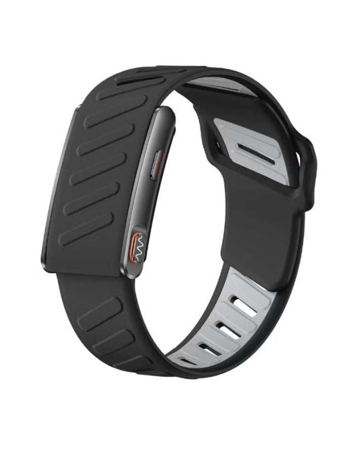 Black Screenless Fitness Band – Heart Rate Monitor, Sleep Tracking, Step Counter, Calorie & Distance Tracker | Smart Screenless Fitness Tracker Bracelet for Men & Women | Multi-Sport Activity Band | 3ATM Waterproof Smart Health Wearable Device, App Control & Long Battery - Image 1