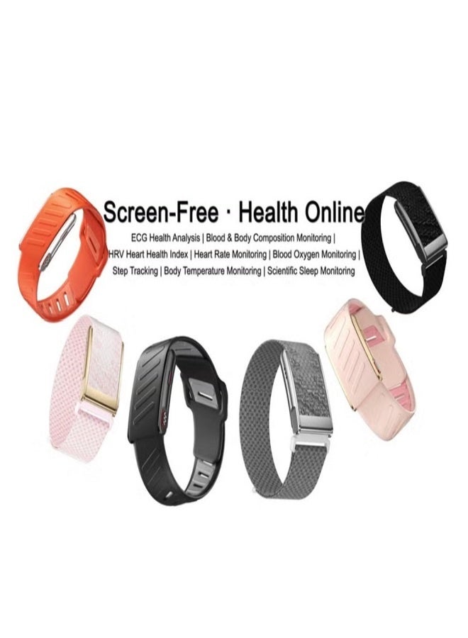 Black Screenless Fitness Band – Heart Rate Monitor, Sleep Tracking, Step Counter, Calorie & Distance Tracker | Smart Screenless Fitness Tracker Bracelet for Men & Women | Multi-Sport Activity Band | 3ATM Waterproof Smart Health Wearable Device, App Control & Long Battery - Image 3