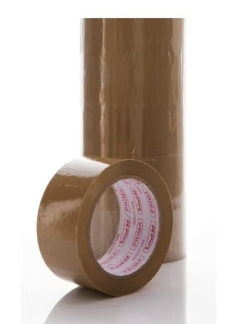 PRIMA Pack Of 36 Packing Tape Brown Strong Adhesive  48mm 100 Yards 92 Meter Long Each  - Image 2