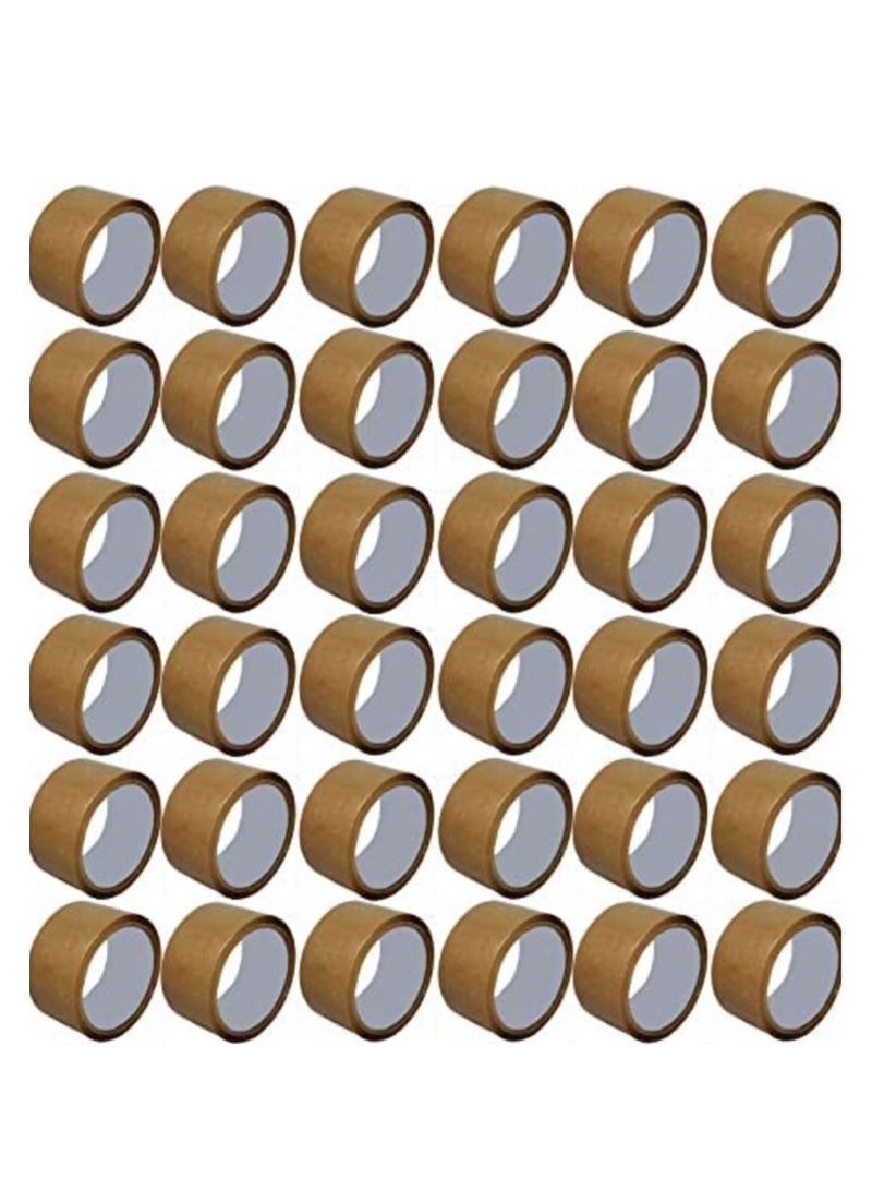 PRIMA Pack Of 36 Packing Tape Brown Strong Adhesive  48mm 100 Yards 92 Meter Long Each  - Image 1