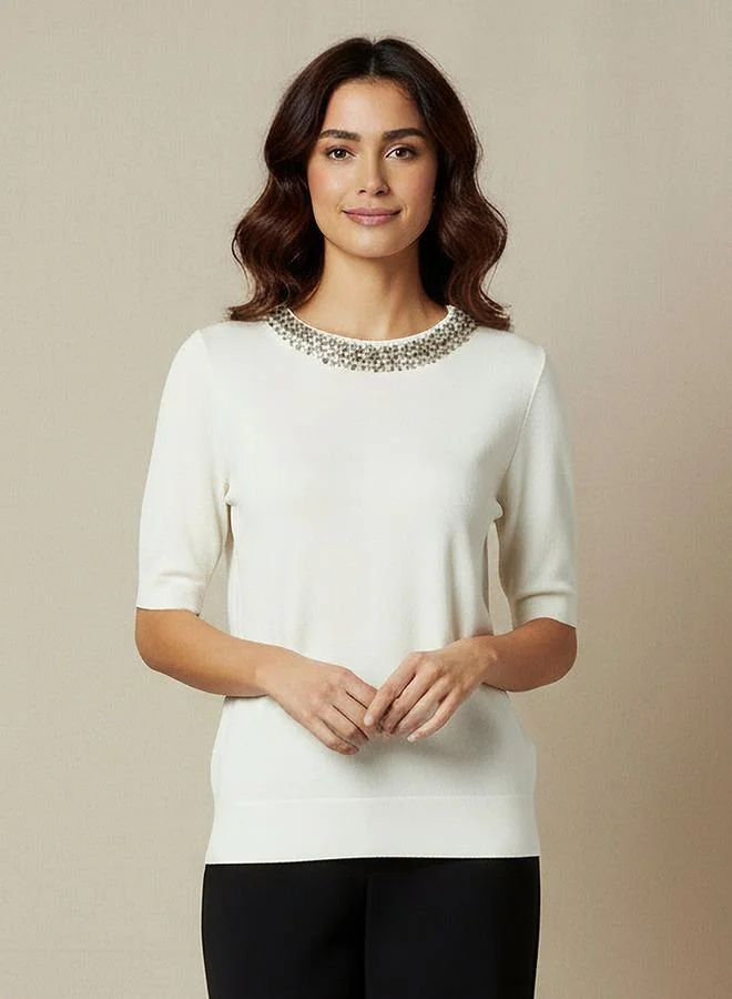 Iconic Iconic Regular Fit Top with Embellishment