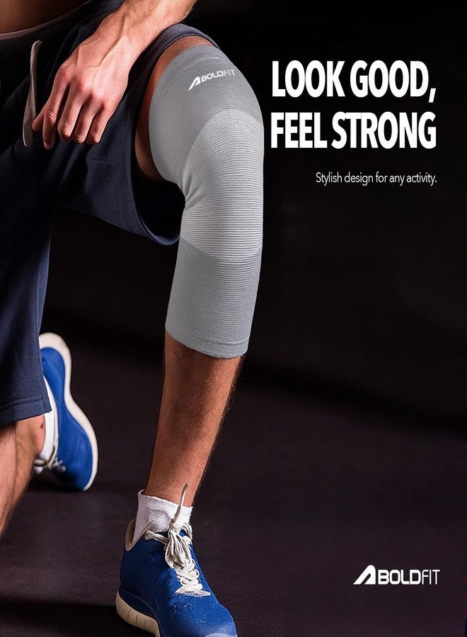 Boldfit Knee Caps for Women for Pain Relief Compression Knee Support for Men Gym Running Jogging Sports Workout Cap Pad Sleeve Braces Band Belt Guard Premium Leg Pain Relief Products - Grey L - Image 4