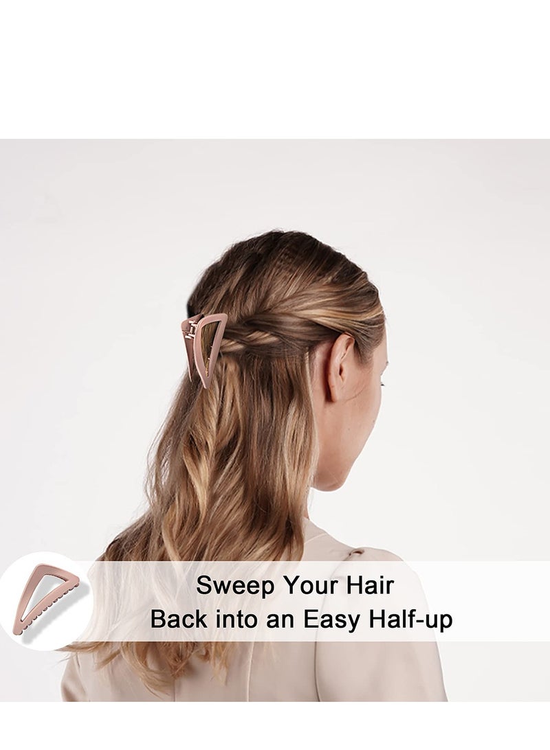 Excefore Medium Hair Clips for Women, Hair Clips for Thin Hair, Non Slip Hair Claw Clips for Girls, Strong Hold Matte Hair Jaw Clips, Triangle Hair Claws for Thin/Medium Thick Hair 6PCSHypoallergenic Microfibr - Image 5