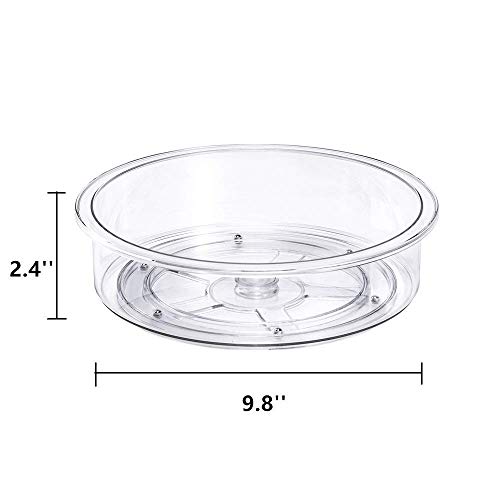 SANNO Lazy Susan Cabinet Organizer, Clear Turntable Food Pantry Storage Container for Kitchen Spice Pantry Fridge Cupboard Organizing-9.8",Set of 2 - Image 5