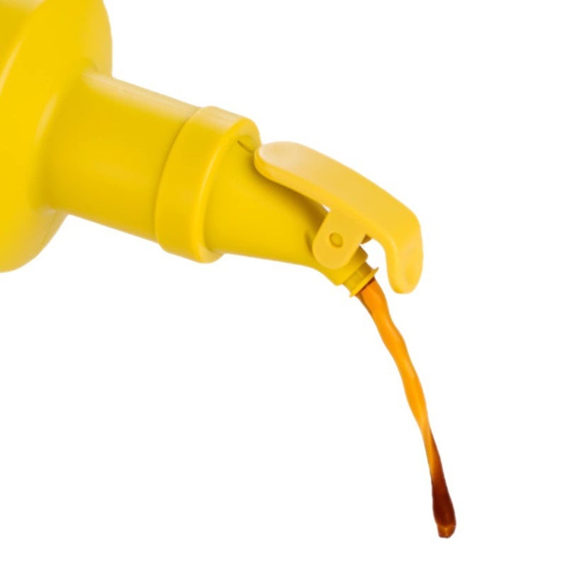 Ramkuwar 500ml LeadFree Glass Dispenser Bottle Dispenser For Oil Vinegar Olive Oil BBQ Salad Baking Roasting Frying Cruet Pour Spout Wide Opening for Easy Refill and Cleaning 2_Yellow - Image 3