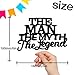 Lisimy The Man The Myth The Legend Cake Topper Decorations Dad Birthday Theme Happy Fathers Day Party Decor Supplies Black - Image 2