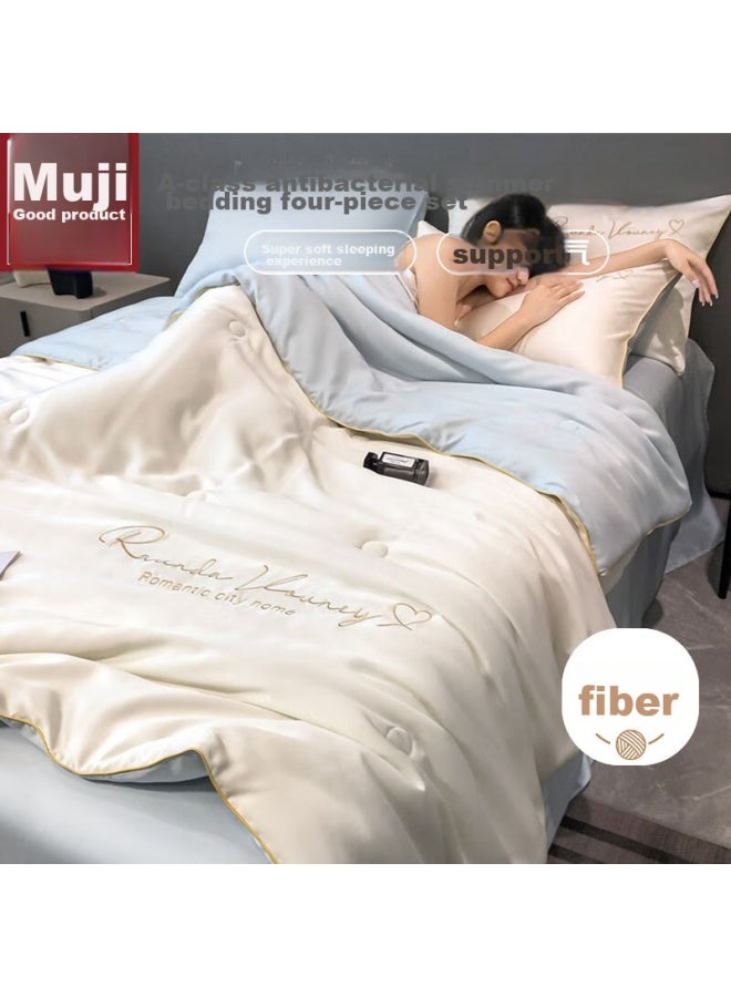 MUJI مجموعه لحاف صيفي من ألياف الحرير الجليدي من موجي الفئة أ - Image 1