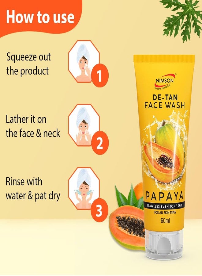 Aryanveda Nimson Papaya Face Wash for Skin Brightening Face Wash for Tan Removal, Sun Protection & Dark Spots Removal Glowing Skin Face Wash for All Skin Types - 60ml - Image 4