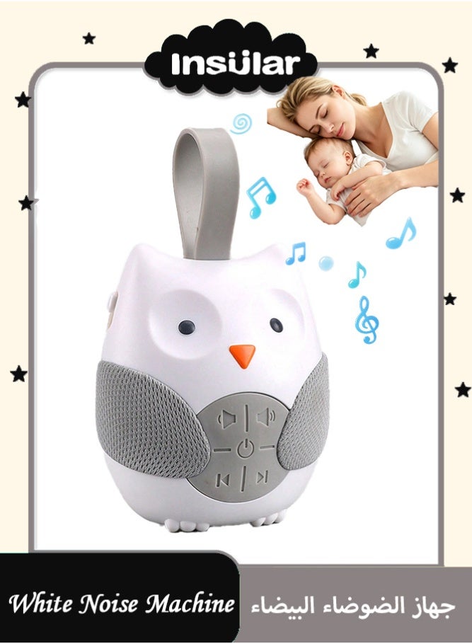 insular Owl White Noise Machine, Baby Sleep Soother with 3 Timer Settings, Portable Crib Hanging Toy with Soft Silicone Strap, Calming Sound Machine for Stroller Car Seat Travel, 0-3 Years (Owl) - Image 1