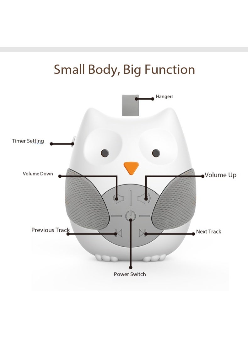 insular Owl White Noise Machine, Baby Sleep Soother with 3 Timer Settings, Portable Crib Hanging Toy with Soft Silicone Strap, Calming Sound Machine for Stroller Car Seat Travel, 0-3 Years (Owl) - Image 2