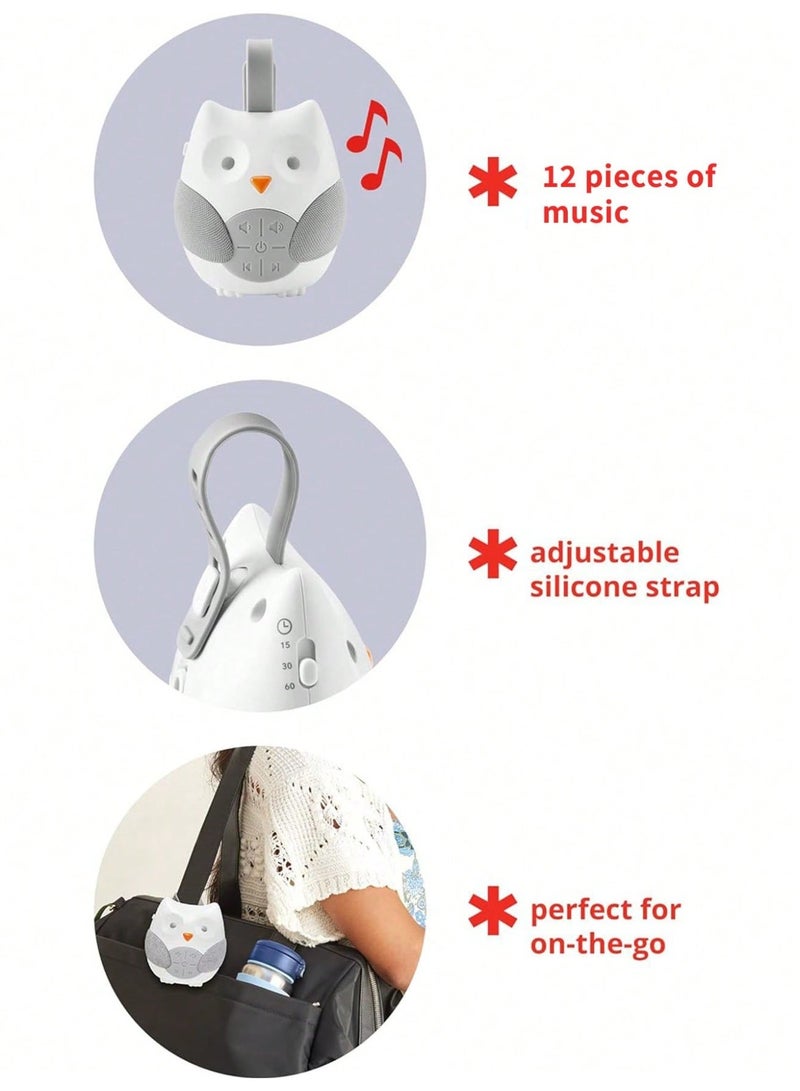 insular Owl White Noise Machine, Baby Sleep Soother with 3 Timer Settings, Portable Crib Hanging Toy with Soft Silicone Strap, Calming Sound Machine for Stroller Car Seat Travel, 0-3 Years (Owl) - Image 3