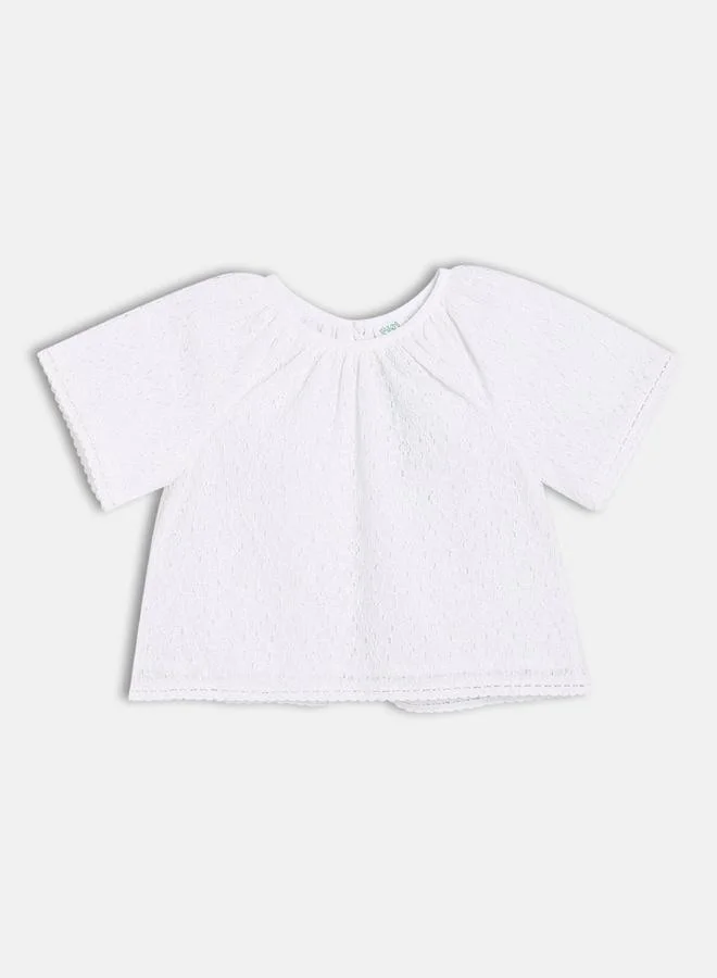 MINIKLUB Girls Lace Insert Cotton Top and Skirt Set