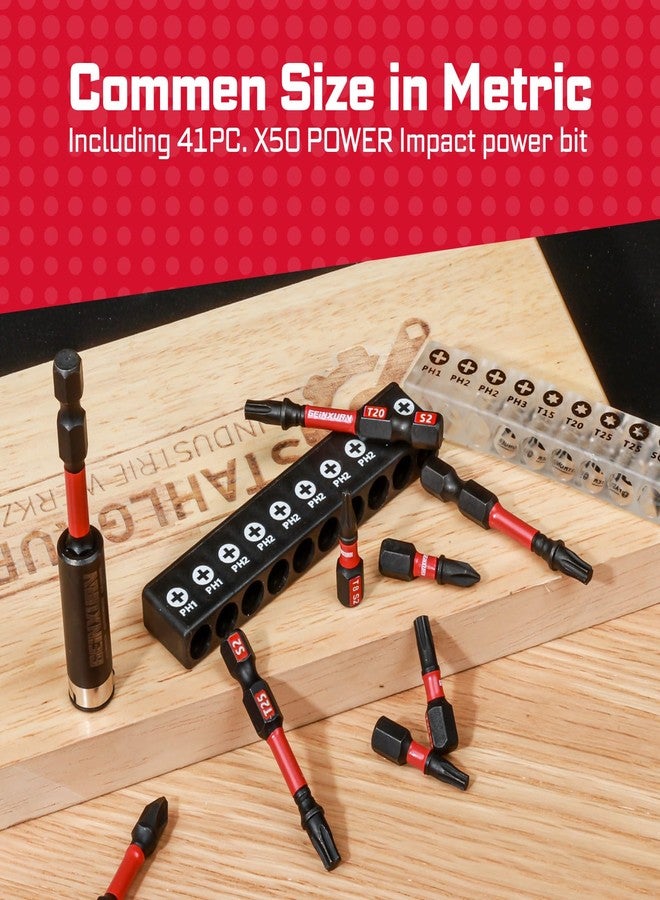 Geinxurn Multi Impact Screwdriver Bits Set, 41pieces Magnetic S2 Steel Multi Phillips/Square/Torx Insert Power Bits Tips and Impact Bit Holder with Storage Box - Image 5