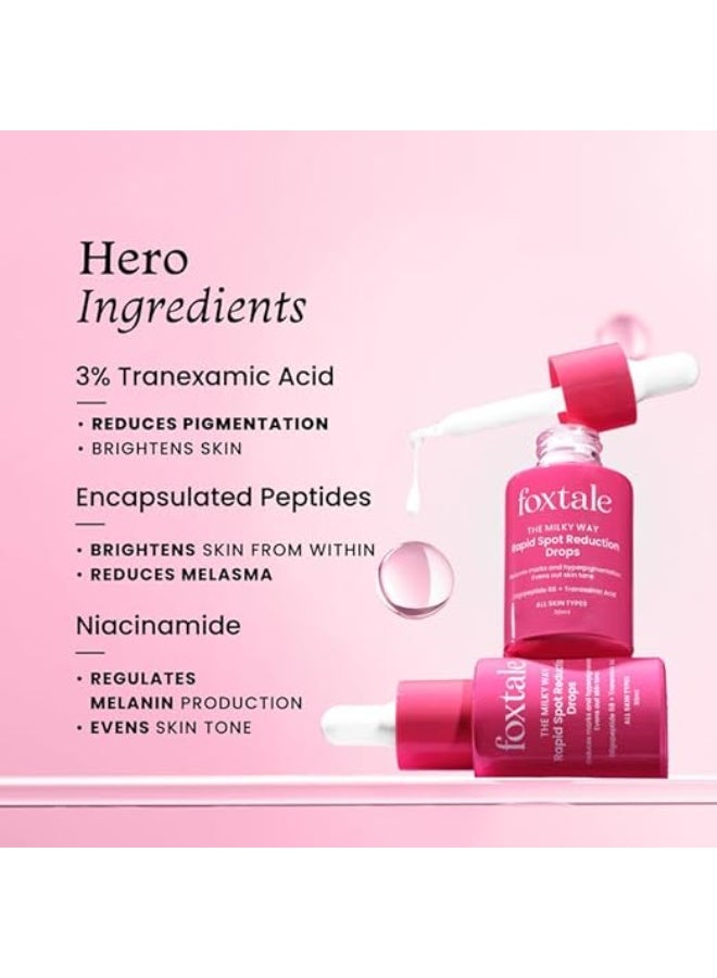 foxtale 3% Tranexamic Acid Face Serum with Peptides & Niacinamide for Hyperpigmentation, Reduces Marks & Dark Spots, Evens Out Skin Tone, All Skin Types, Men and Women - 30 ml - Image 3