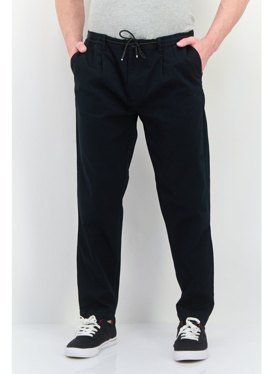 Gazzarrini Men Regular Fit Plain Skinny Leg Pants, Black  - Image 1